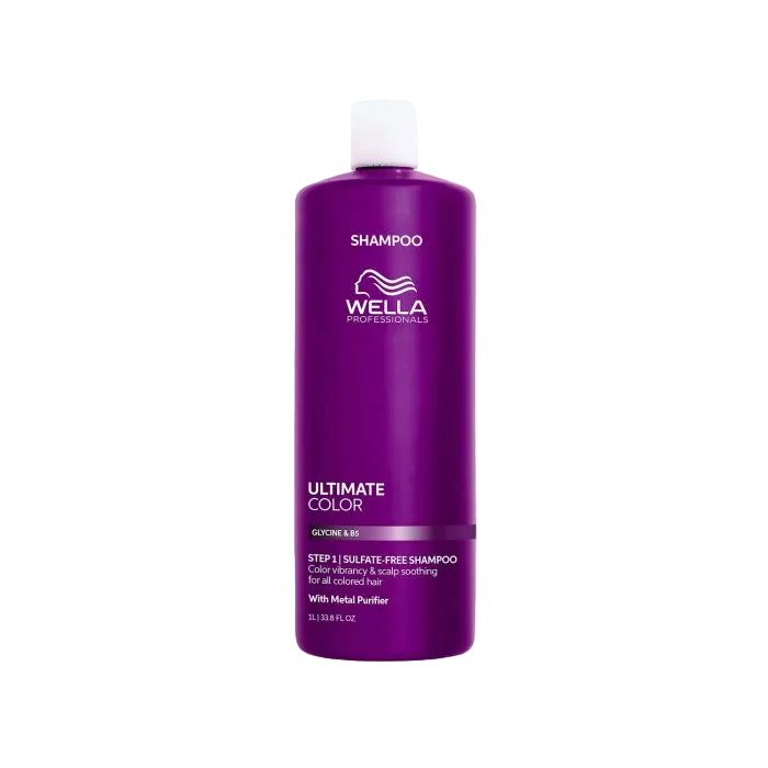 Purple shampoo bottle with Wella