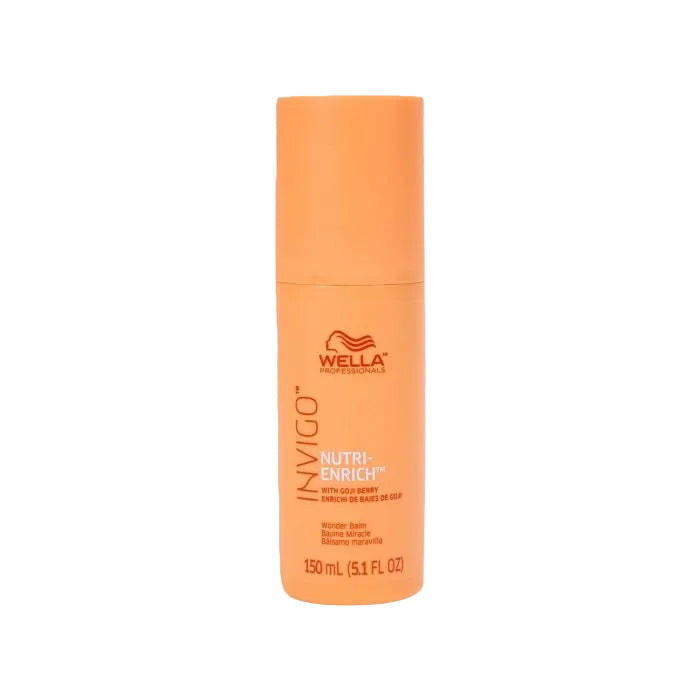 Orange bottle of Wella Invigo Nutri-Enrich hair product on a white