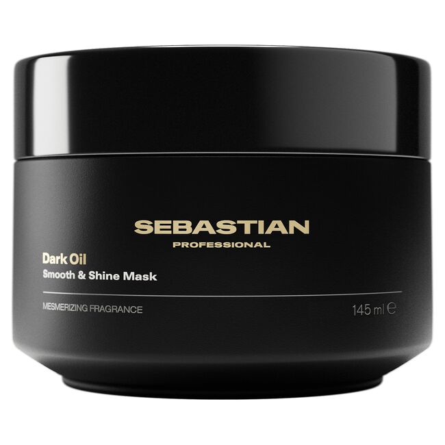 Black jar of Sebastian Professional Dark Oil Smooth & Shine Mask
