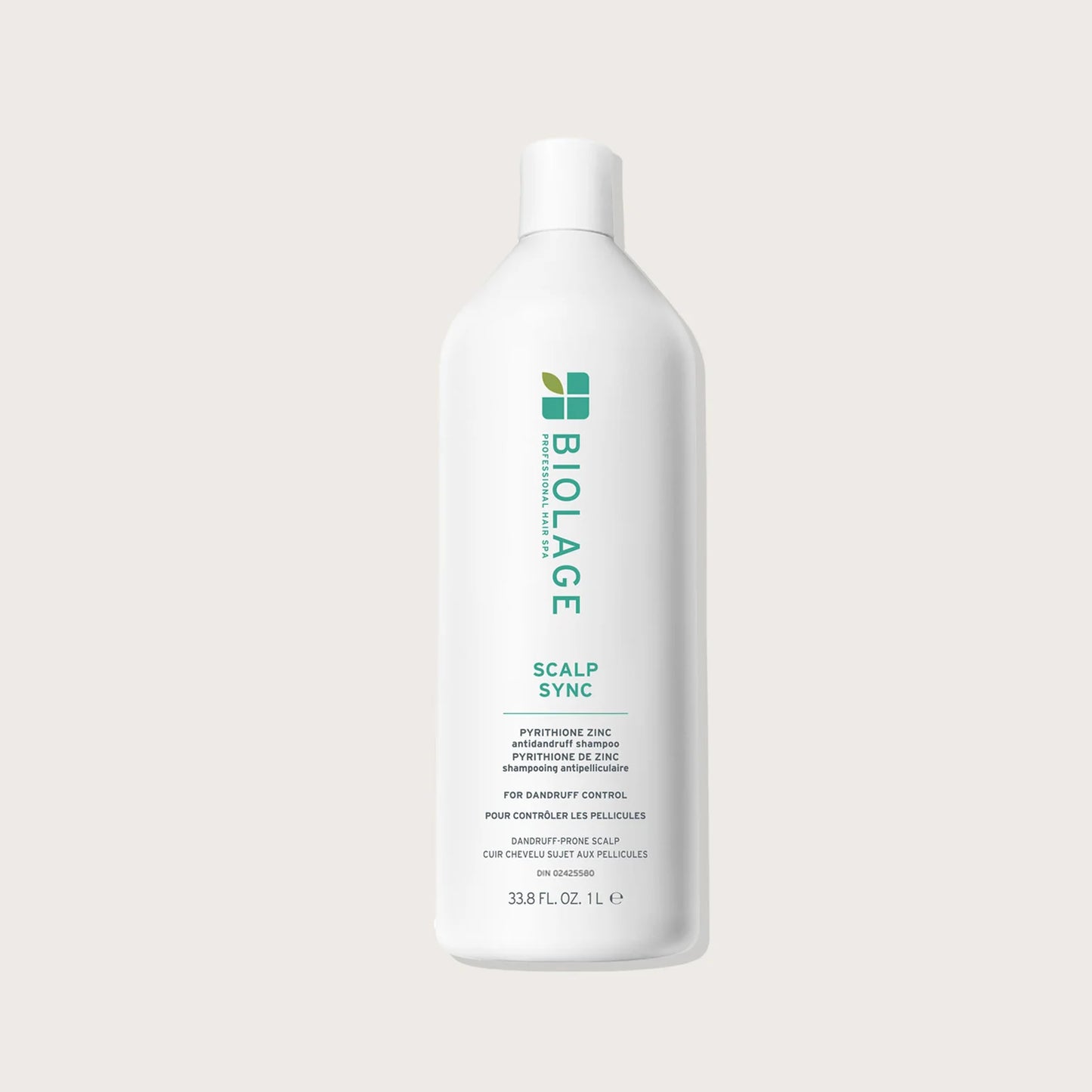 Biolage scalp sync shampoo bottle on a light gray background