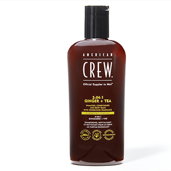 AMERICAN CREW CREW 3 EN 1 GINGER + TEA - SHAMP. COND. & BODY WASH 1L,front bottle