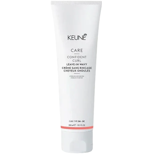 A tube of Keune Care Confident Curl Leave In Wavy hair styling product.