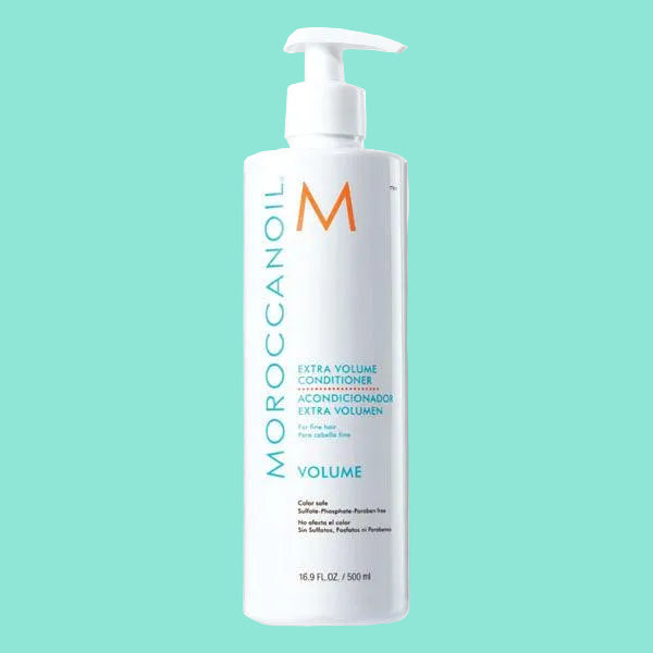 Moroccanoil Extra Volume Conditioner bottle on a white background