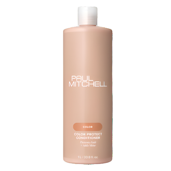 Bottle of Paul Mitchell Color Protect Conditioner on a white background