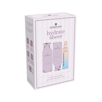 Pureology Hydrate Sheer product set packaging on a white background