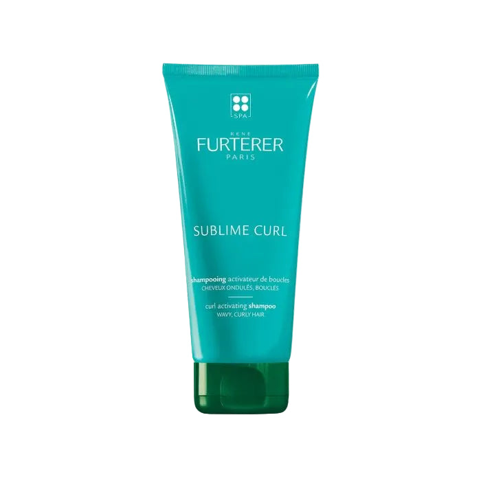 Turquoise shampoo bottle with 'Furterer' 