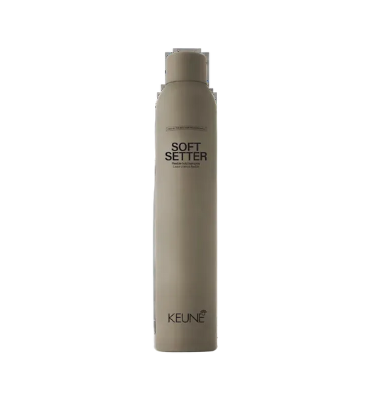 Keune Soft Setter spray bottle on a 