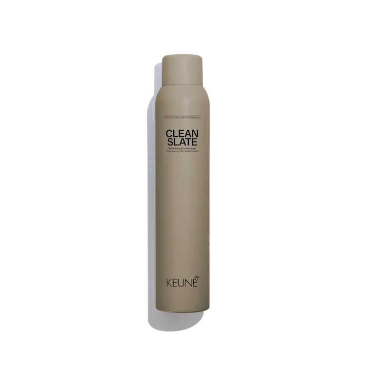 Hair product bottle labeled 'Clean Slate' by Keune