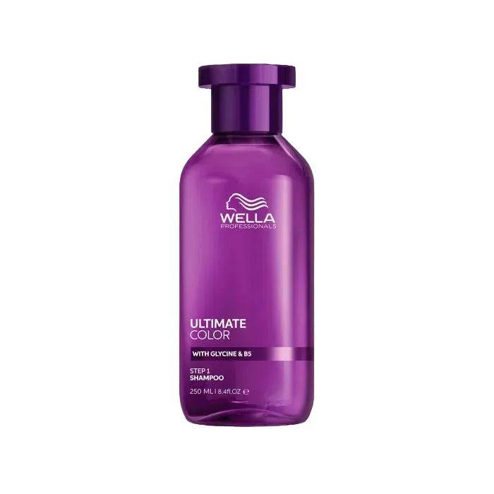 Purple shampoo bottle with Wella 