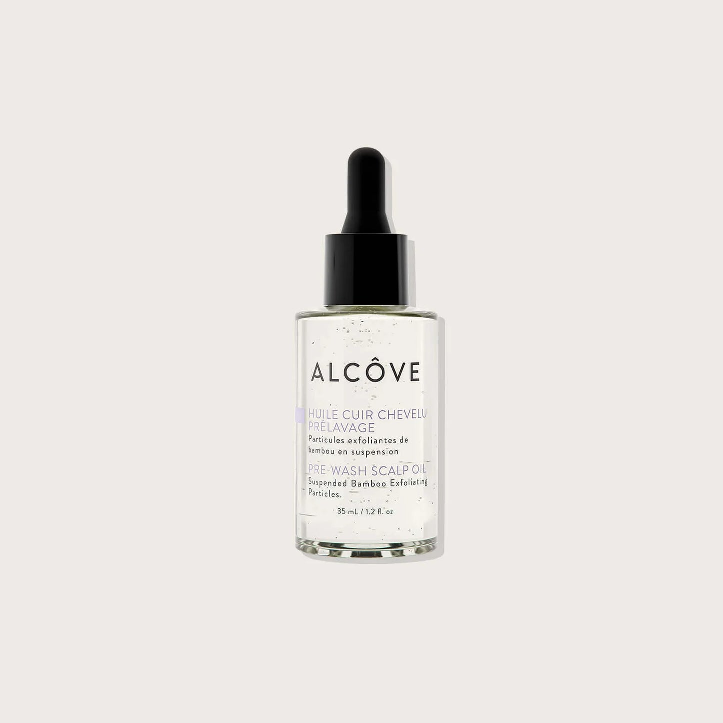 Alcove hair care product bottle on a white background