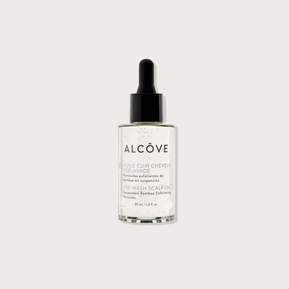Alcove hair care product bottle on a white background