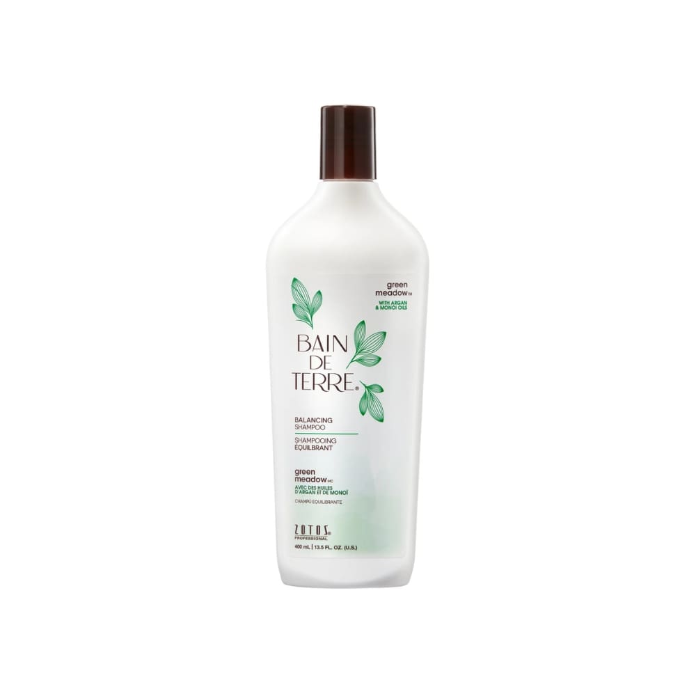 Bain de Terre shampoo bottle on a white background