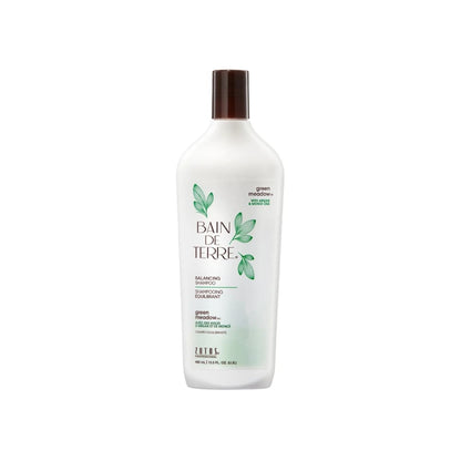 Bain de Terre shampoo bottle on a white background