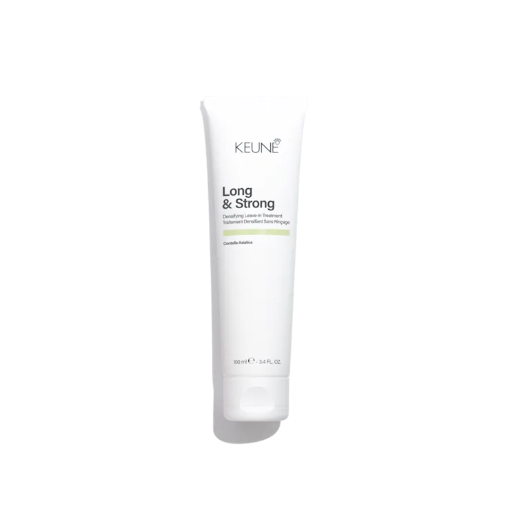 Keune Long & Strong hair care product on a white background