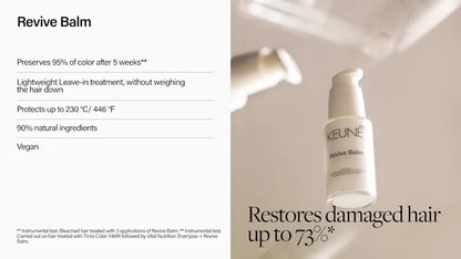 Keune Revive Balm bottle with product details on a white background