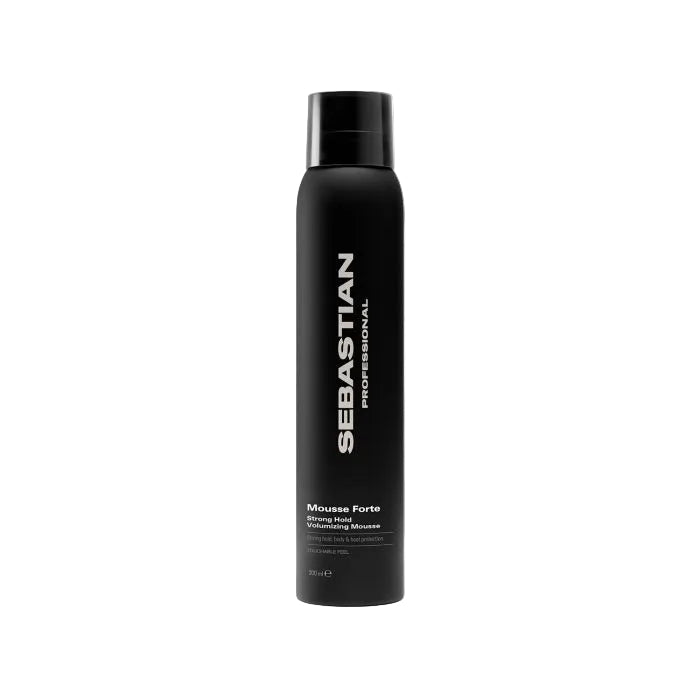 Black hair product bottle with 'Sebastian' branding on a white background