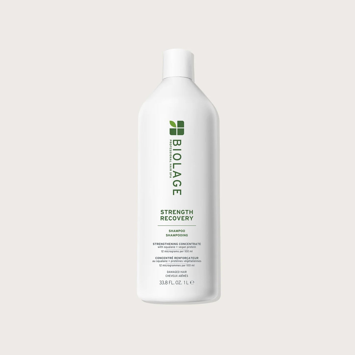 Biolage Strength Recovery shampoo bottle on a white background