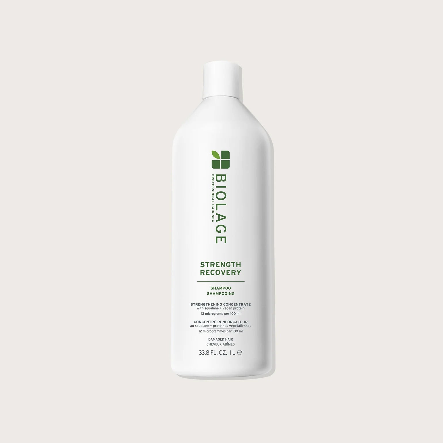 Biolage Strength Recovery shampoo bottle on a white background