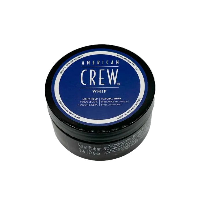 American Crew whipped hair product container on a white background