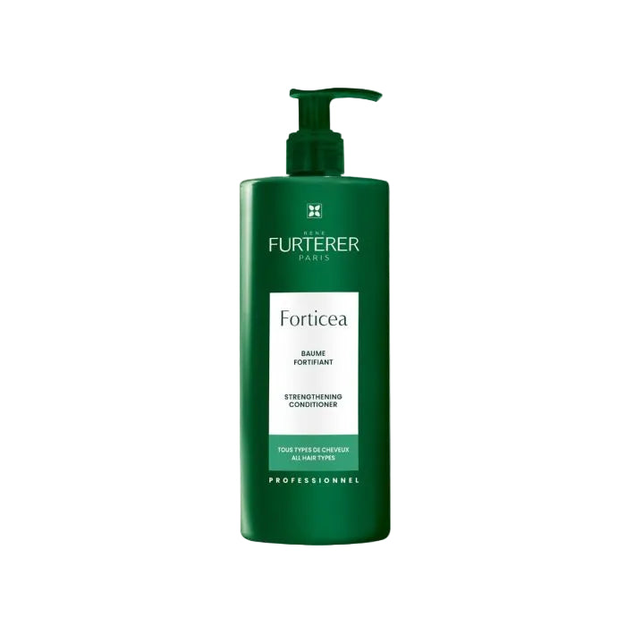 Green bottle of Furterer Forticea Strengthening Conditioner